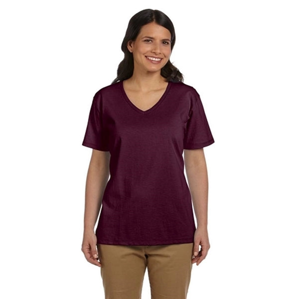 Hanes Ladies' 5.2 oz ComfortSoft V-Neck Cotton T-Shirt