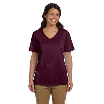 Hanes Ladies' 5.2 oz ComfortSoft V-Neck Cotton T-Shirt