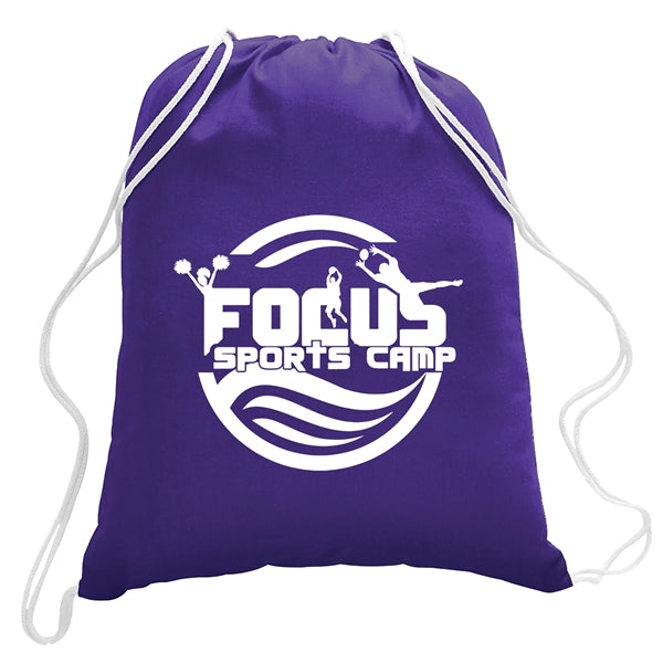 5.5 oz. Cotton Canvas Drawstring Cinch Backpack