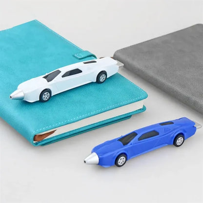 Cartoon Sports Car Ballpoint Pen With Rolling Wheels