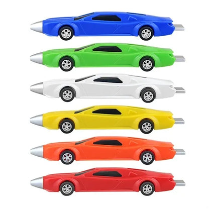 Cartoon Sports Car Ballpoint Pen With Rolling Wheels