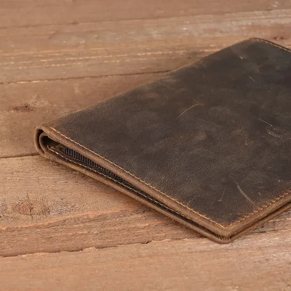 Crazy Horse Genuine Leather Passport Holder Wallet