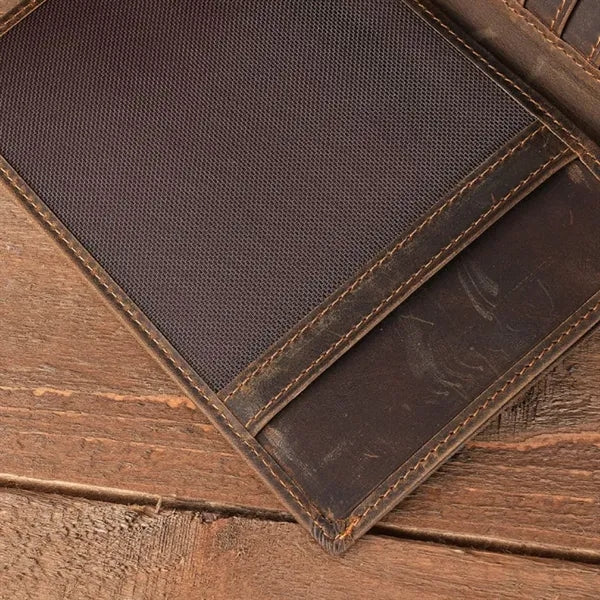 Crazy Horse Genuine Leather Passport Holder Wallet
