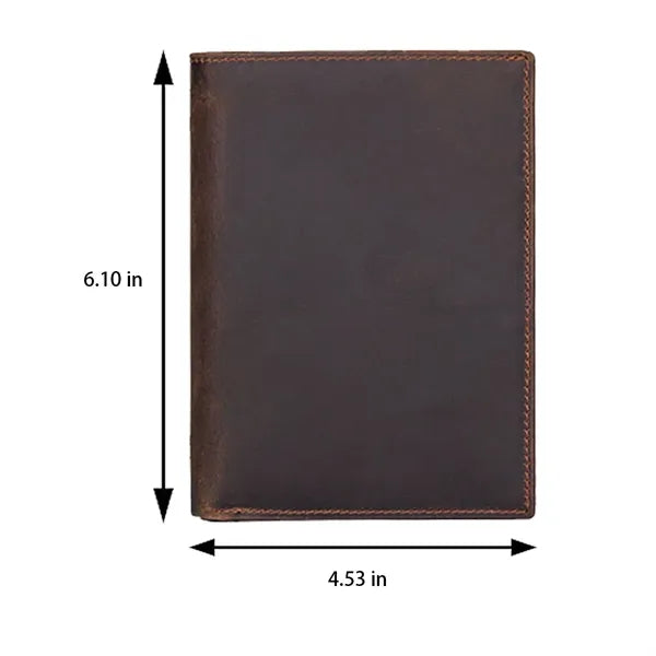Crazy Horse Genuine Leather Passport Holder Wallet
