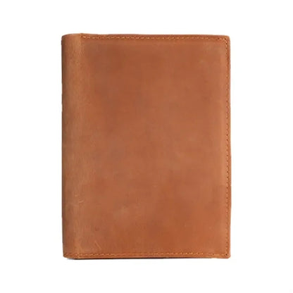 Crazy Horse Genuine Leather Passport Holder Wallet