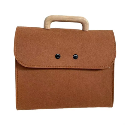 Wooden Handle Felt Handbag Gift Bag Without Waist Seal