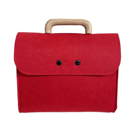Wooden Handle Felt Handbag Gift Bag Without Waist Seal