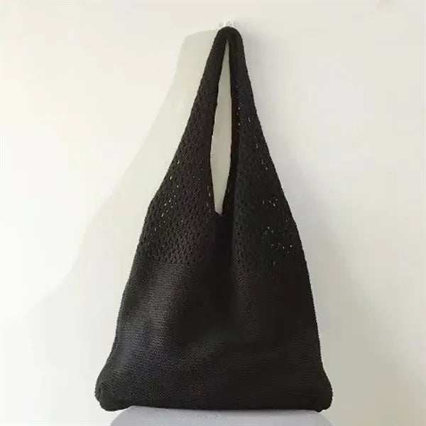 Knitted Hollow One-Shoulder Large Capacity Shopping Bag