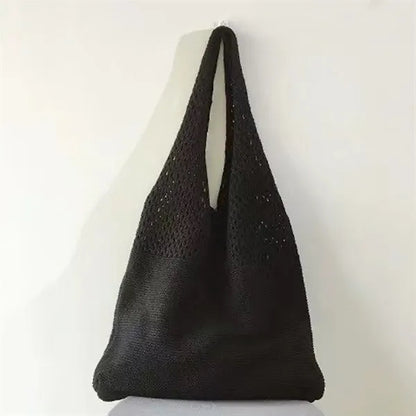 Knitted Hollow One-Shoulder Large Capacity Shopping Bag