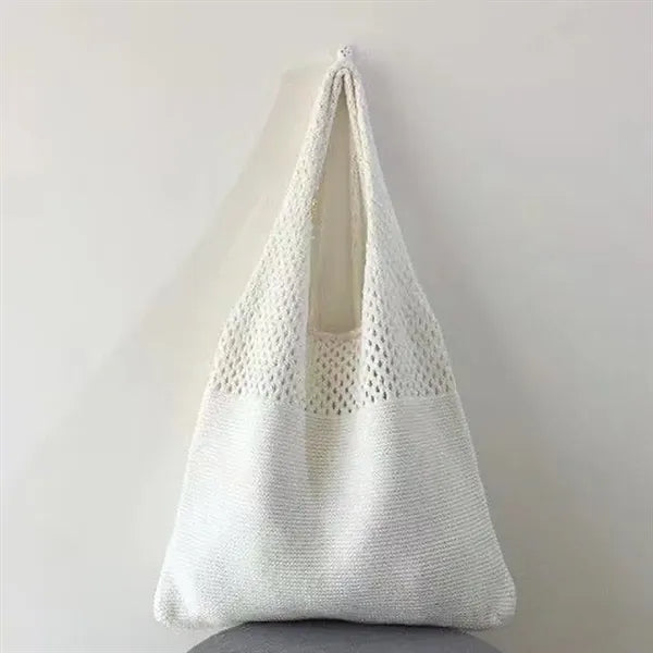 Knitted Hollow One-Shoulder Large Capacity Shopping Bag