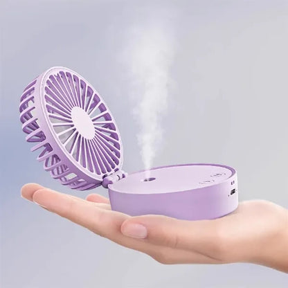 Small Handheld Folding Spray High Wind Fan USB Charging