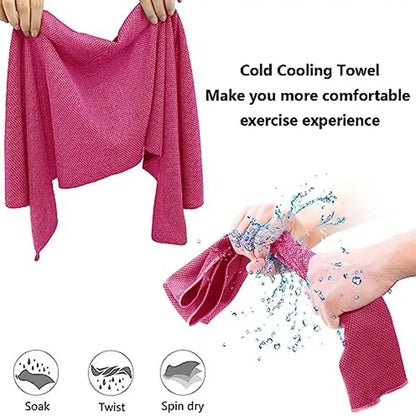 Summer Cooling Quick Dry Towel with Silicone Storage Bag