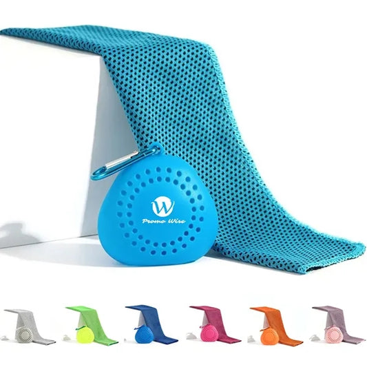 Summer Quick Dry Towel with Triangular Silicone Storage Box