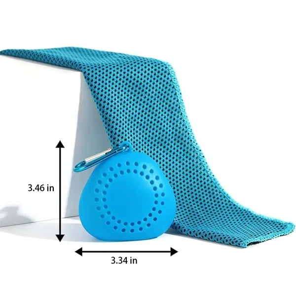 Summer Quick Dry Towel with Triangular Silicone Storage Box