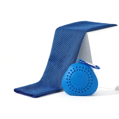 Summer Quick Dry Towel with Triangular Silicone Storage Box