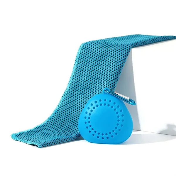 Summer Quick Dry Towel with Triangular Silicone Storage Box