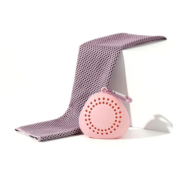 Summer Quick Dry Towel with Triangular Silicone Storage Box