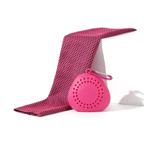 Summer Quick Dry Towel with Triangular Silicone Storage Box