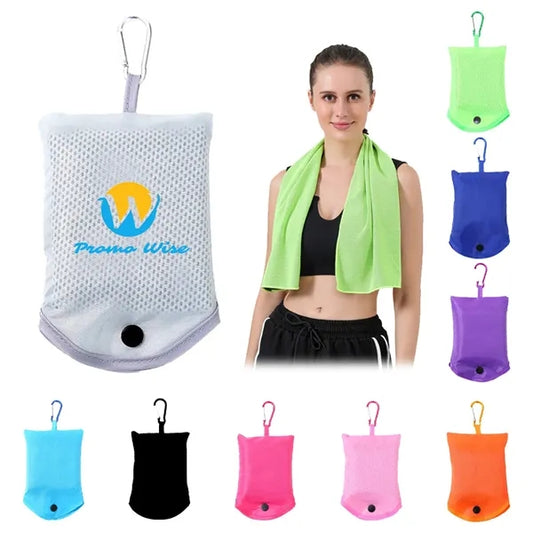 Portable Summer Cooling Sports Towel With Hook