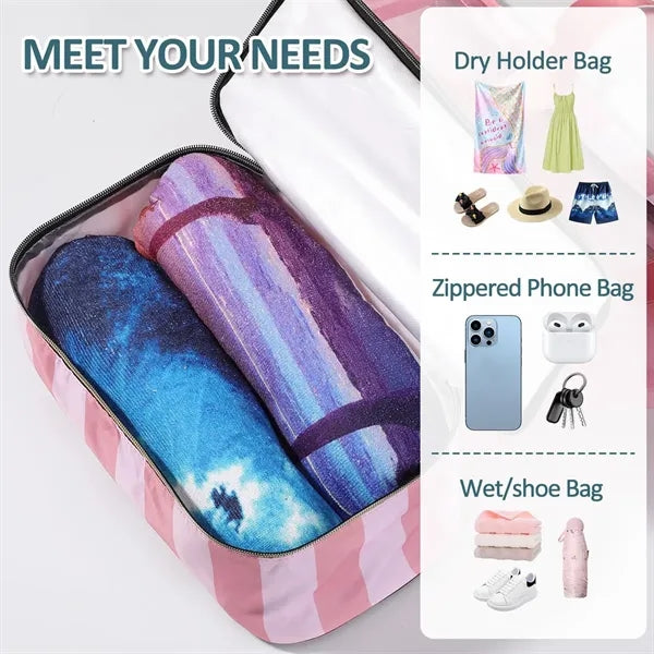 Double-Layer Large Capacity Transparent Waterproof Beach Bag