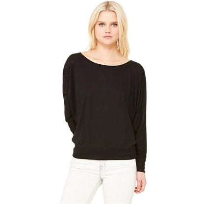 Bella Ladies Flowy Long-Sleeve Off Shoulder T-Shirt