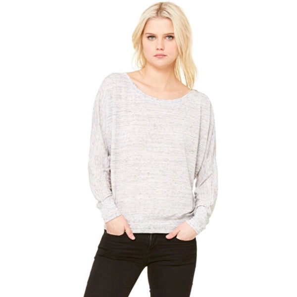 Bella Ladies Flowy Long-Sleeve Off Shoulder T-Shirt