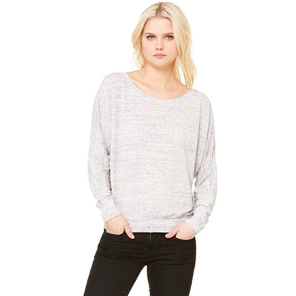 Bella Ladies Flowy Long-Sleeve Off Shoulder T-Shirt