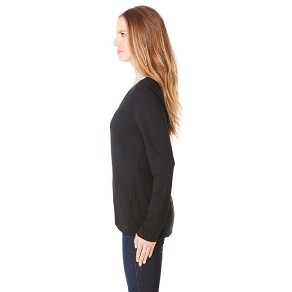 Bella + Canvas Ladies Long-Sleeve Flowy V-Neck - Dark/All