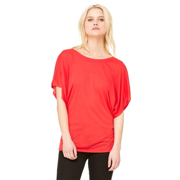 Bella + Canvas Ladies Flowy Draped Sleeve Dolman T-Shirt