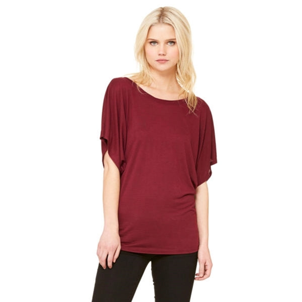 Bella + Canvas Ladies Flowy Draped Sleeve Dolman T-Shirt
