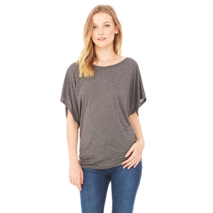 Bella + Canvas Ladies Flowy Draped Sleeve Dolman T-Shirt
