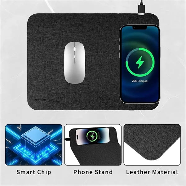 Mouse Pad with 15W Fast Wireless Charger