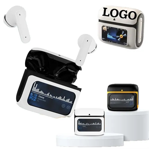 Wireless Bluetooth Earphones w/ LCD Touch Screen