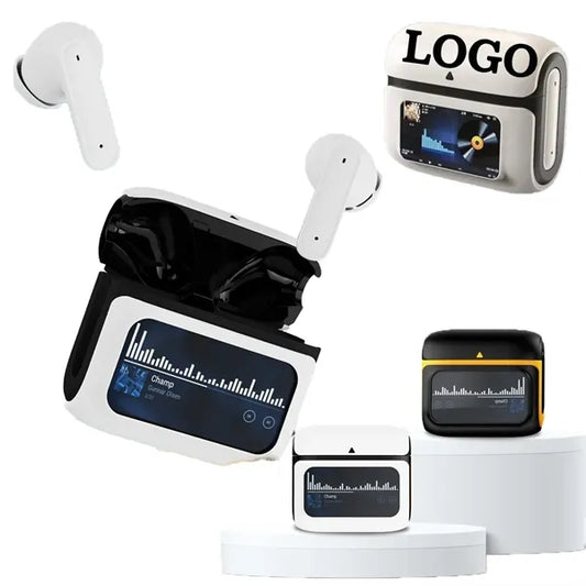 Wireless Bluetooth Earphones w/ LCD Touch Screen
