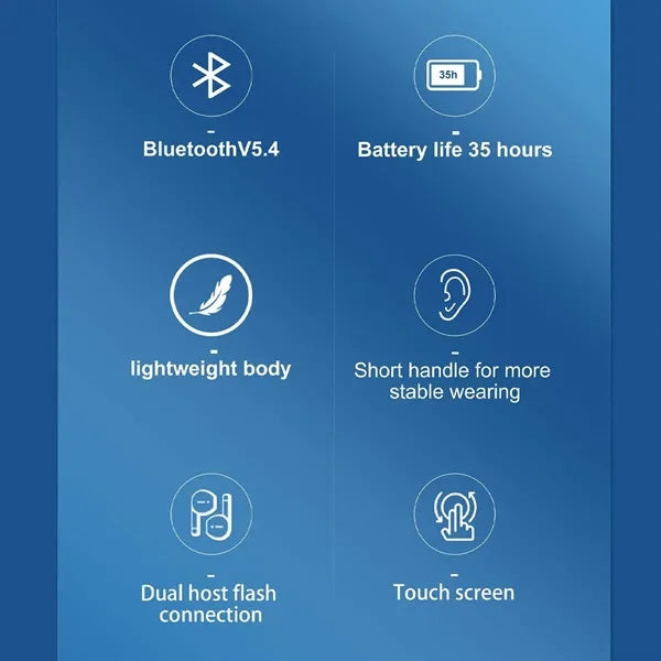 Wireless Bluetooth Earphones w/ LCD Touch Screen