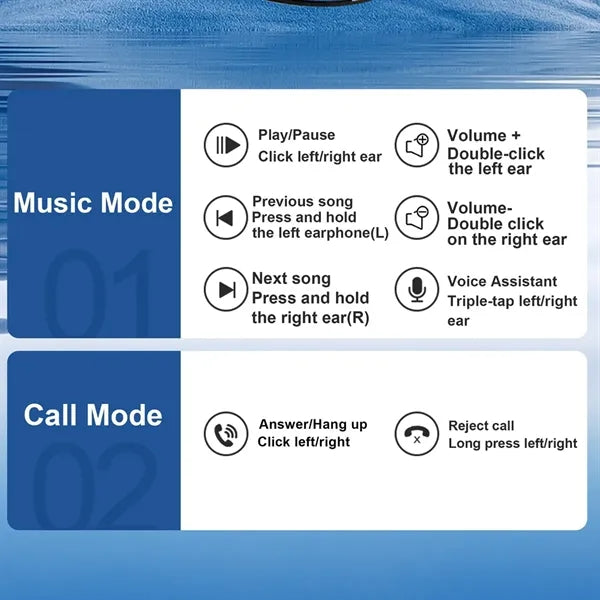 Wireless Bluetooth Earphones w/ LCD Touch Screen
