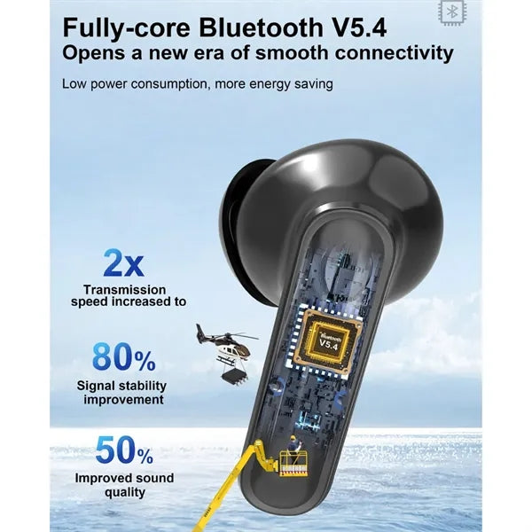 Wireless Bluetooth Earphones w/ LCD Touch Screen