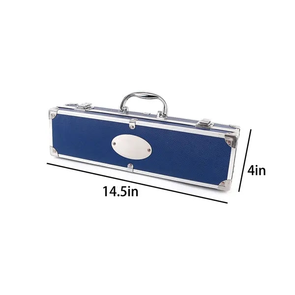 Stainless Steel BBQ Grill Tool Set  Aluminum Storage Case