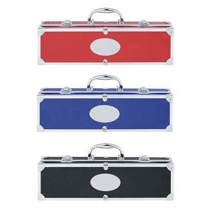 Stainless Steel BBQ Grill Tool Set  Aluminum Storage Case
