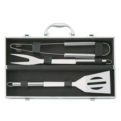 Stainless Steel BBQ Grill Tool Set  Aluminum Storage Case