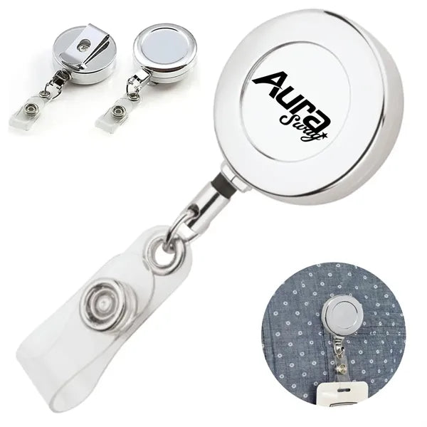 Retractable Badge Reel with Steel Wire Clip