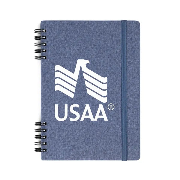 Spiral Linen Leather Notebook