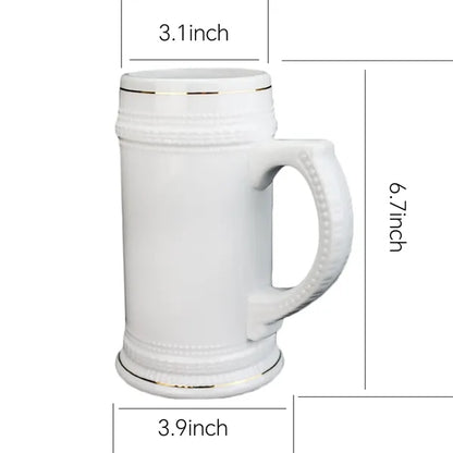 22oz Ceramic Beer Mug w/ Handle