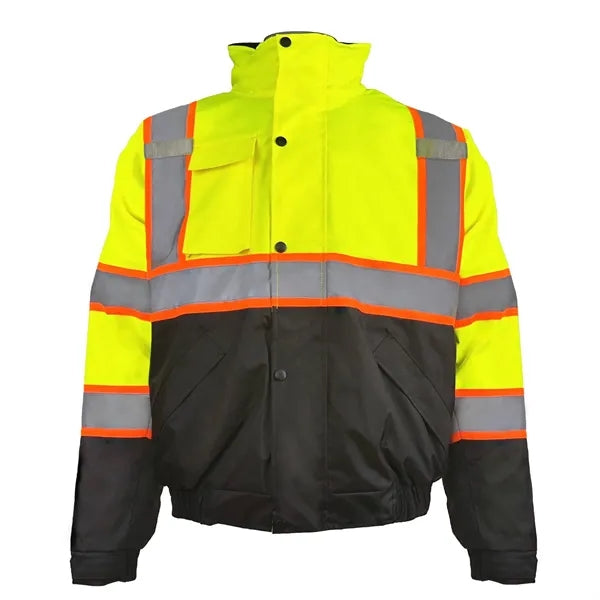 Waterproof Oxford Hooded Reflective Safety Rain Coat