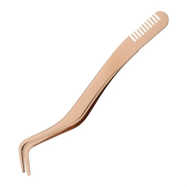Stainless Steel Eyelash Tweezer w/ Comb