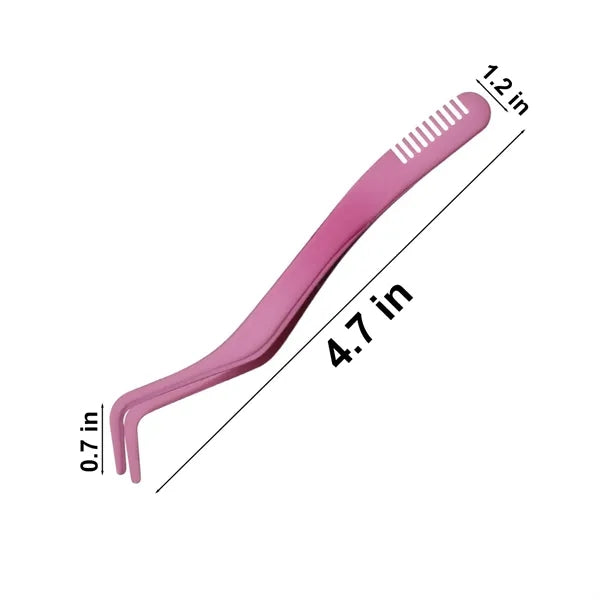 Stainless Steel Eyelash Tweezer w/ Comb