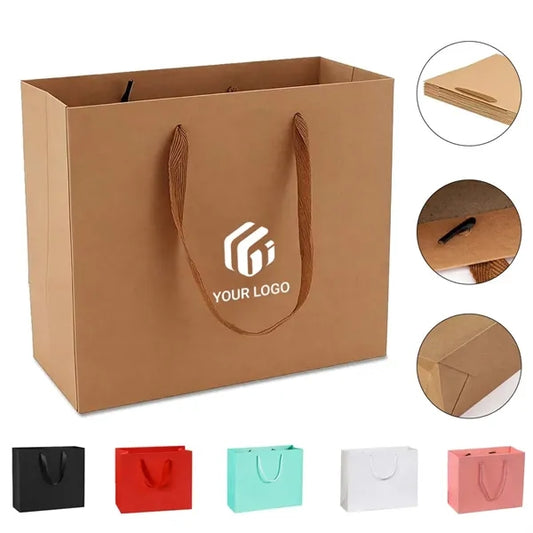 Reinforced Handle Customizable Eco-Friendly Gift Paper Bags