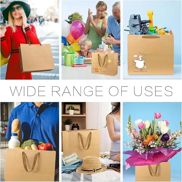Reinforced Handle Customizable Eco-Friendly Gift Paper Bags