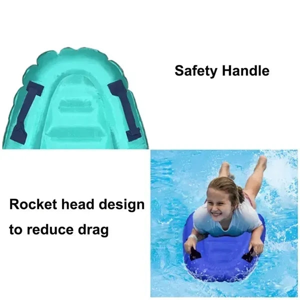 Inflatable Surf Body Board With Handles For Kids Beach Fun