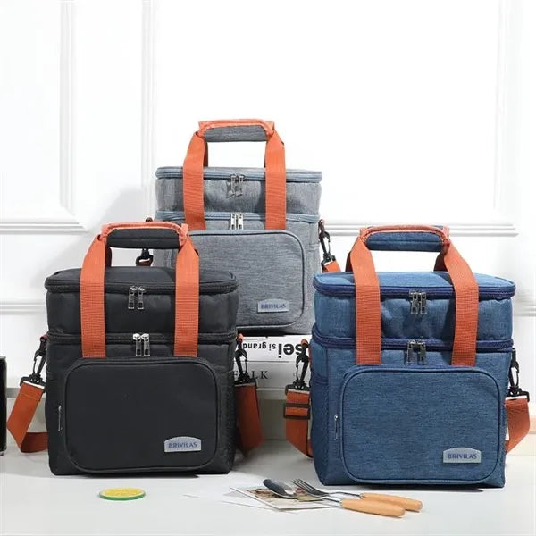 18L Large Capacity Dual Layer Oxford Insulated Cooler Bag